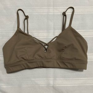 Alo Yoga Strappy Tan Sports Bra Size Small